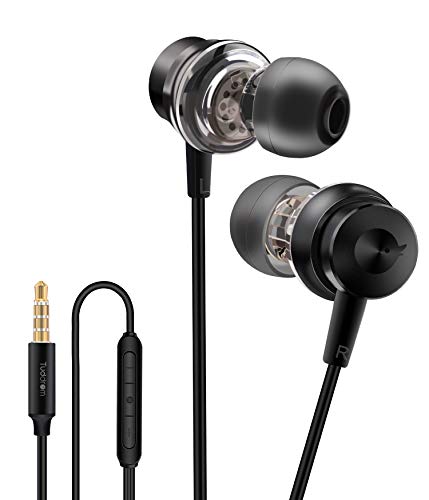 Tuddrom H2 Wired Earbud Headphones with Microphone and Remote, Hi-Res Stereo Extra Bass