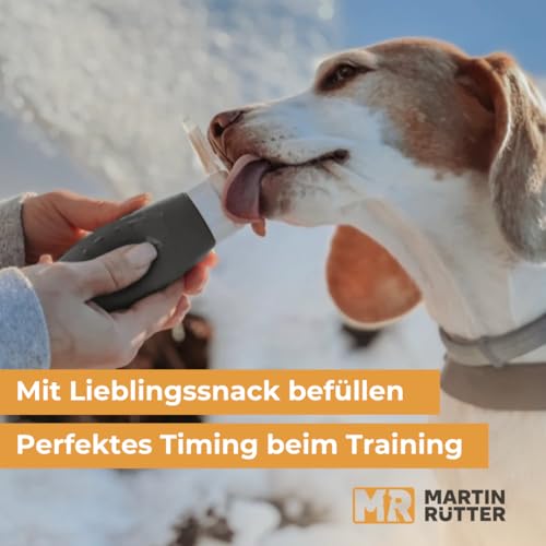 Martin Rütter Futtertube für Hunde 100 ml, Farbe: LiteYellow – befüllbar, auslaufsicher, BPA-freies Silikon, ideal für Training und unterwegs - Inklusive Ersatzdeckel