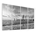 8 Pack Art Acoustic Panels Self Adhesive Chicago Decorative Soundproof Wall Panels Sound Absorbing Panel 48"x32" for Office Home Studio