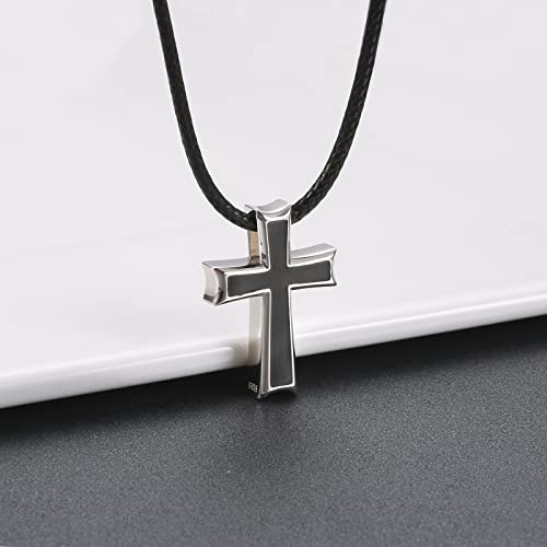 Men Cremation Necklace for Ashes - 925 Sterling Silver Cross Celtic Knot Wing Skull Keepsake Urn Pendant Ash Holder Jewelry Memorial Gift Unisex3