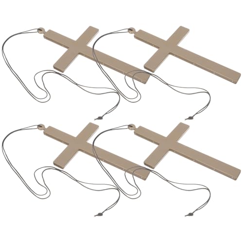 KOMBIUDA 4 Piezas Colgantes de Cruz de Plástico para Halloween Accesorios de Disfraz para Monja y Collares para Fiesta de Cosplay