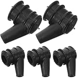 TEHAUX 5 Stück Zündkerzenstecker Schwarz aus Kunststoff mit Hochdruckkappe für Rasenmäher Kettensägen und Bewässerungsanlagen Zubehör für Garten und Forstgeräte