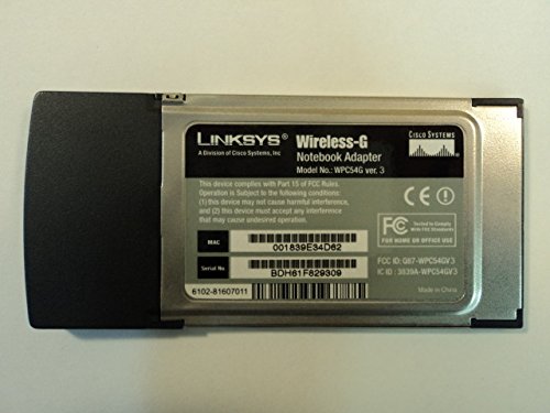 Linksys Wireless G Notebook Adapter 2.4Ghz 802.11G Laptop Wpc54G V3 #TOP4