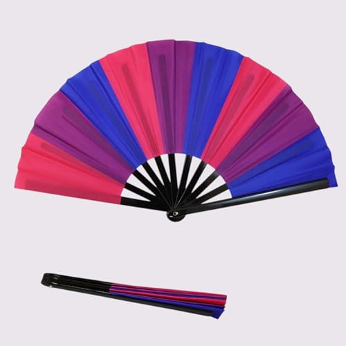 Image of Bisexual BI Pride Large Black Clacking Fan