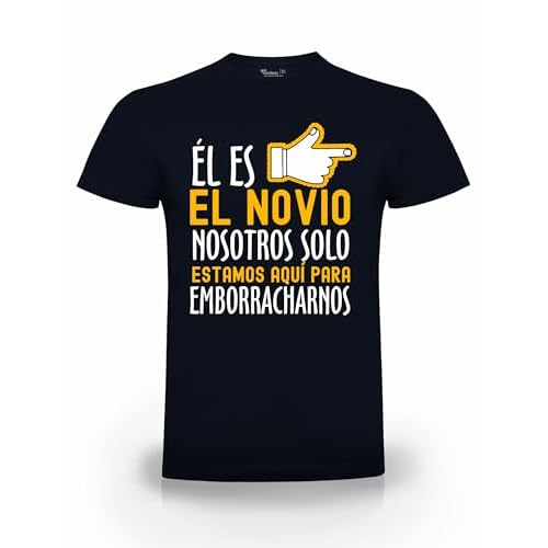 Camiseta Despedida de Soltero | Hombre | Manga Corta | Especial Grupos |100% algodón (El Novio no Soy yo)