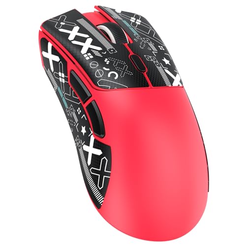 Image of ATTACK SHARK R1 Wireless Gaming Mouse, 59g Lightweight Tri-mode BT5.2 /2.4GHz /Wired Computer Mice, PixArt PAW3311 18K DPI Optical Sensor, Programmable Buttons, Long Battery Life Mouse for PC /Mac(Red)