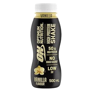 ON High Protein Shake Bottles, Ready to Drink Healthy Snacks, No Added sugars, Low Fat, Post Workout Snack for Men and Women, Vanilla Flavour, 12x500ml, Packaging May Vary