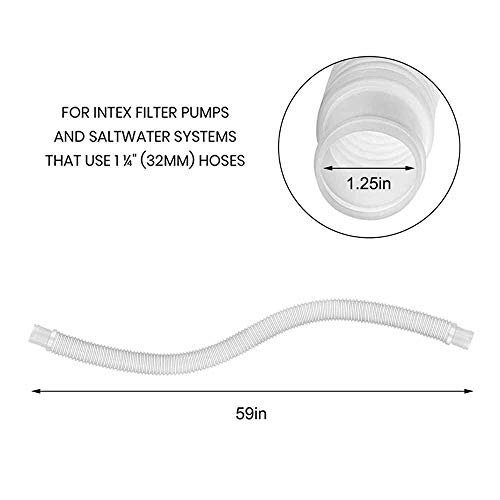 Miniatura 3 de Yunyoda Manguera De Repuesto Para Piscina,Manguera De Repuesto De 1,25 Pulgadas De Diámetro, Manguera De Repuesto Para Filtro De Piscina, Compatible Con Bomba De Filtro De 330 Gph, 530 Gph Y 1000 Gph