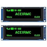 2pcs 3.12 inch OLED Display 256x64 OLED LCD Display SSD1322 Module 16pin Parallel SPI Soldering for Arduino (Green)