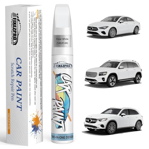 Image of Polar White Touch Up Paint for Mercedes, Color Exact Match Car Paint Scratch Repair Pen Quick & Easy Fix Vehicle Chips and Automotive Nicks Scuff