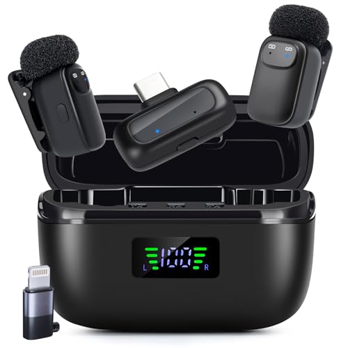 Mini Wireless Lavalier Microphone for iPhone/Android/PC – 3-Level Noise Cancellation, AI Voice Changer, 5g mini mic Plug & Play Lapel Mic for Video Recording/Live /Streaming/Podcast/Interview