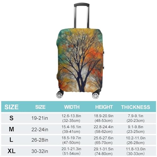 Travel Luggage Cover Elastic Washable Suitcase Cover Fashion Scratch-Resistant Baggage Covers Colorful Life Trees Suitcase Protector Fit 18-32 Inch Luggage2