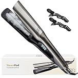 Lisseur Cheveux Platinum Golden Goods Steampod Pro, Lisseur Vapeur puissante, Fer a Boucler 10 réglages de température jusqu'à 230ºC, Tous types de cheveux Céramique et ionique, Lisseur Cheveux