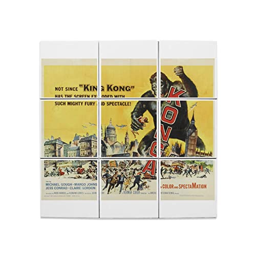 Poster cinéma vintage 2 Konga Nanar en lot de 9 carreaux céramique déco