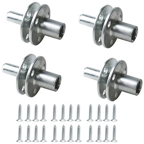 bjsdkff Bed Post Connector, Tee Nut Brad Hole Screw-in T-Nut Bedpost Connector for Bed Posts Furniture Legs Cabinet Legs Sofa Legs Furniture Hardware Fittings 4 Pieces Cover
