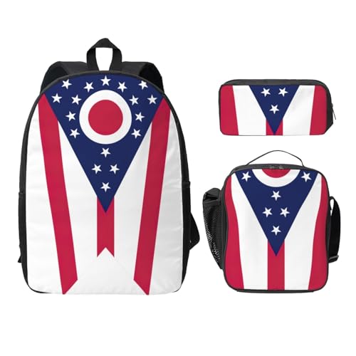 Sac à dos Ohio EdWal avec trousse et sac repas noir pour le collège