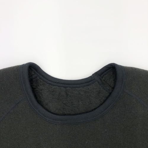 もちはだ もちジョイ 丸首 長袖 シャツ 超極厚地 男性 LLサイズ ブラック 防寒 インナー メンズ 防寒着 厚手 裏起毛 冬 バイク 釣り キャンプ 最強 外仕事 6枚目