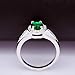 Uloveido Women White Gold Plated Green CZ Crystal Anniversary Wedding Promise Ring for Womans (Size 8) PJ141
