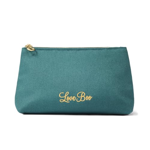Zipper Pouch 100% Cotton Canvas Tapered with Flat Bottom Custom Zipper Available in 3 Sizes and 4 Colours (Teal Small)