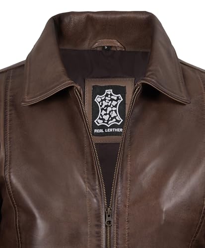 Image of fjackets Men's Real Lambskin Leather Jacket - Shirt-Collar Moto Biker Style Year-Round Wear