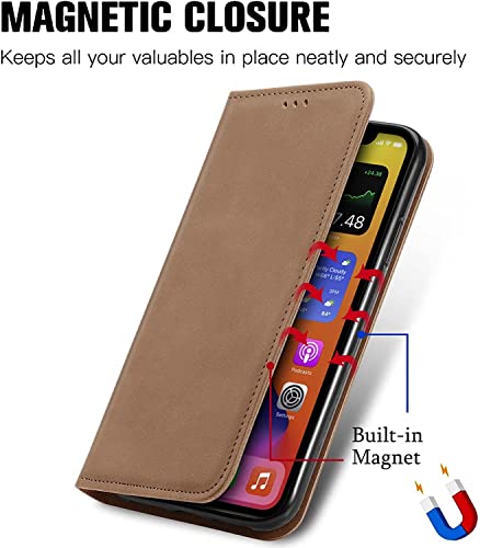 Étui portefeuille iPhone 13 Pro Max cuir magnétique gris RFID - 2
