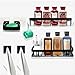 Produktbild Ironix Duschablage ohne Bohren  Badezimmer Organizer  Schwarzes Duschkorb Set: 2x Regale inkl. 4x kleine Haken, 1x Seifenhalter & 2x Handtuchhaken
