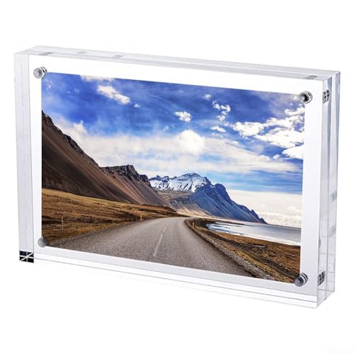Acrylic Picture Frame,Transparent Acrylic Photo Frame Magnetic Poster Display Stand,Double Sided Acrylic Frames Set(7.5 x 10.5cm)