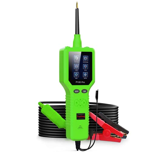 Topdiag P100Pro 9-30V Car Circuit Tester Automotive 12V 24V Power Circuit Probe Kit Multimeter Digital Oscilloscope Test Tool Activate Vehicle Component Diode Tester Voltage Detector For Motorcycle #TOP16