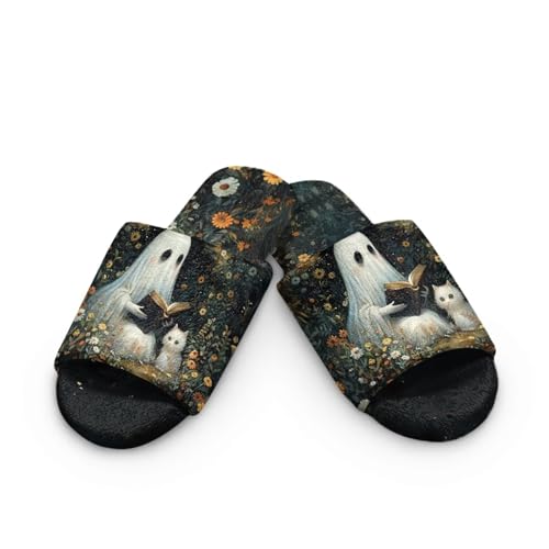 Fuzzy Open Toe Slippers for Women Breathable Bedroom Slippers 4.5-122