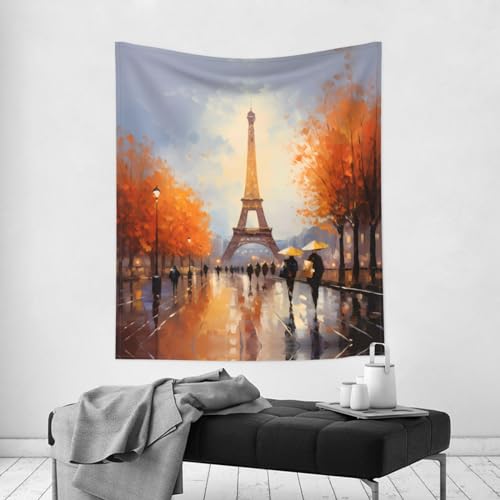Tour Eiffel décoration murale salon grande tapisserie suspendre BROLEO