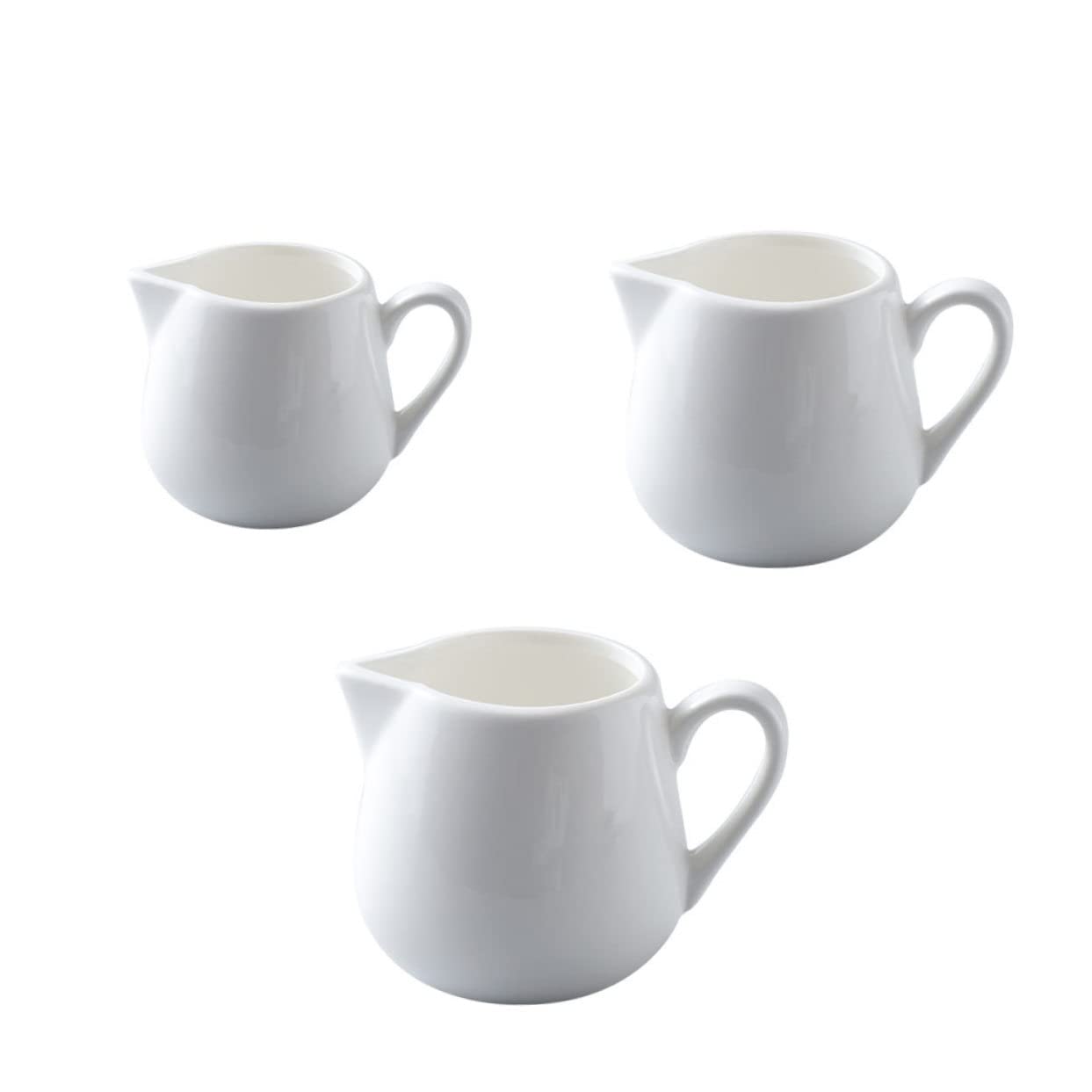 3pcs Ceramic Milk Jug Coffee Tea Creamer Honey Server Cappuccino Pitcher Sauce Pitcher Multipurpose Cups Storage Containers Milk Jugs Kitchen Gadgets Milk Pitchers Ceramics White GRIRIW