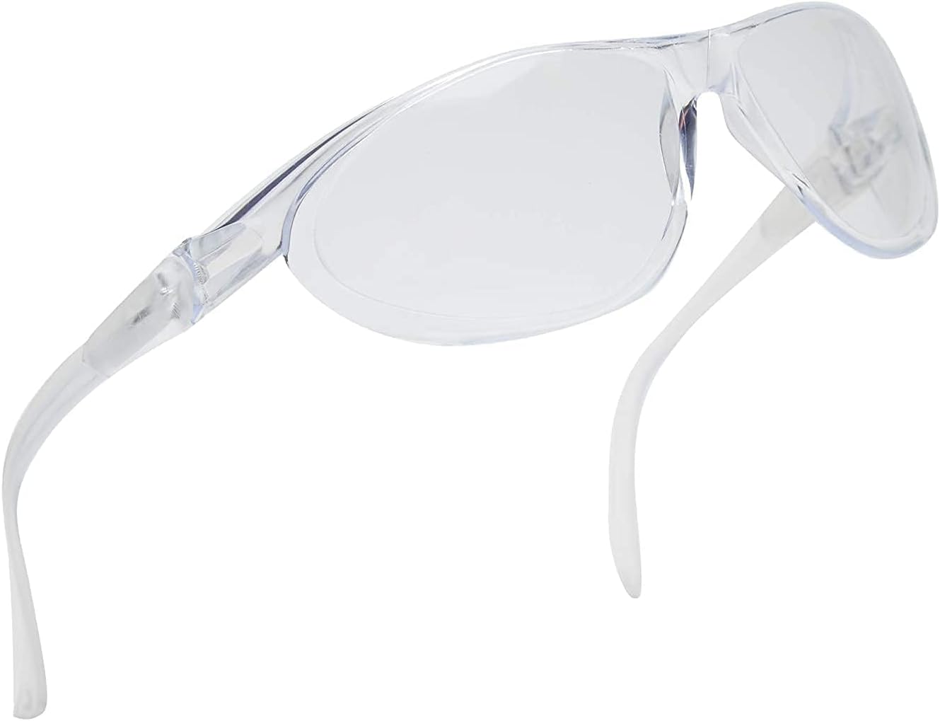SHOPOLIFE Full White Safety Goggles, Eye Protaction Medical Safety Glasses Anti-fog Chemistry Lab Eye Protection Eyewear with Clear Lens Frame for Unisex Home Workplace (1 Pc)