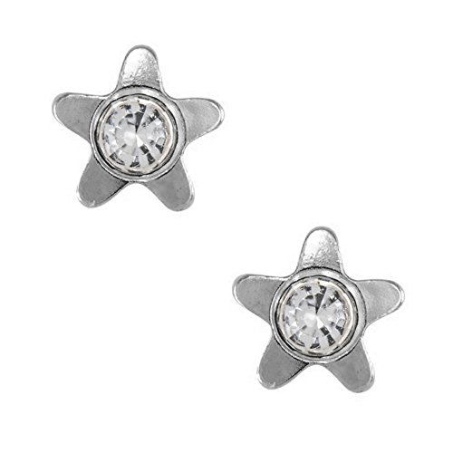 Studex Tiny Tips - Pendientes hipoalergénicos para niños, diseño de estrella y cristal de 4 mm