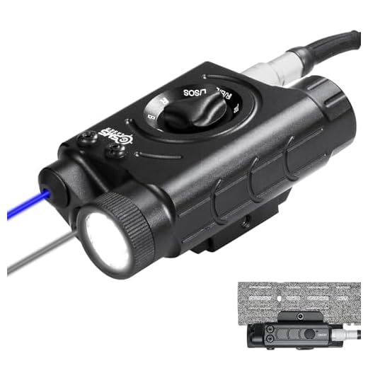 XYH-Win Rechargeable Infrared IR Laser+ Visible Blue Laser + 1200 Lumens White LED Flashlight with Remote Pressure Switch, Compatible with AEG GBB CQB, Laser Class IIIA, 5mW