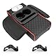Universal Auto Armlehnenbox, PU Leder Mittelkonsole Pad mit Organizer Taschen, Armlehnen Auflage (Schwarz)