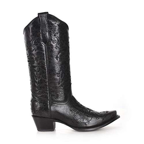 Image of Corral Boots Womens Embroidered Snip Toe Casual Boots Mid Calf Mid Heel 2-3 inch