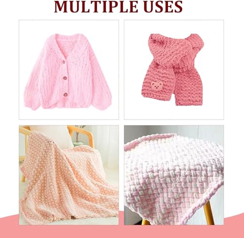 6 عبوات من خيوط الغزل الحلقية من ازوني، خيوط غزل ممتعة بدون خطاف، خيوط شانيل مكتنزة للكروشيه، 6 بكرات خيوط ناعمة للمبتدئين للحياكة بدون ابر او خطافات (8.7 ياردة/عبوة)