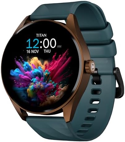 Titan Crest Premium Mesh Strap Smartwatch|1.43" AMOLED Display with AOD|466x466 Pixel Resolution|Functional Crown|SingleSync BT Calling|Advanced Chipset|100+ Sports Modes&WatchfacesIP68
