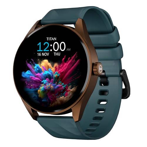 Titan Crest Premium Mesh Strap Smartwatch|1.43" AMOLED Display with AOD|466x466 Pixel Resolution|Functional Crown|SingleSync BT Calling|Advanced Chipset|100+ Sports Modes&WatchfacesIP68