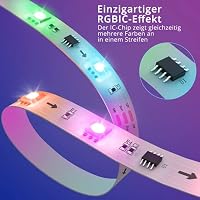 Govee LED Strip, RGBIC LED Streifen 5m, Musik Sync, Segmentcontrol, Farbwechsel, 64 Szenenmodus, Steuerbar via App, für Party, Zuhause, Schlafzimmer, TV – Ansicht 6