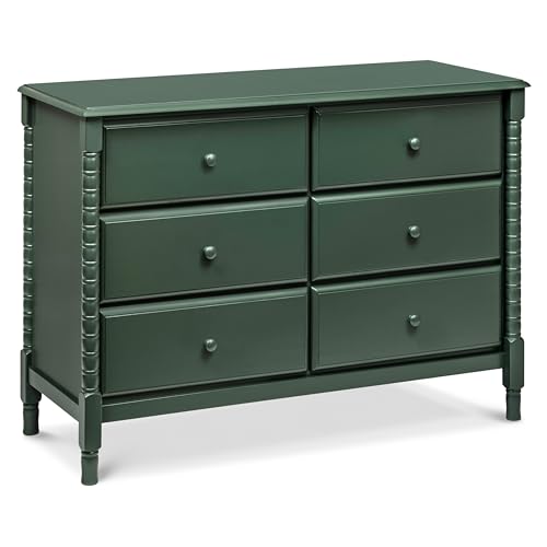 Image of Davinci Jenny Lind Spindle 6-Drawer Dresser in Forest Green