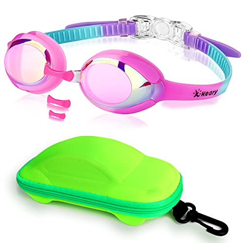 Image of Keary Kids Swim Goggles for Toddler Children Girls Boys Youth, Anti-Fog Waterproof UV Protection Clear Vision