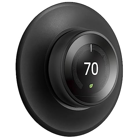 POPMAS Black Metal Wall Plate Compatible with Nest Learning Thermostat 3rd 2nd 1st Generation 2017 Version Bracket Mount (2020 New Nest Thermostat Can't Be Used) Cover