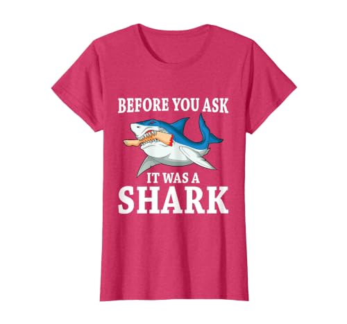 Before You Ask it was a Shark Leg Amputee Amputation T-Shirt, Women, Red Heather, 3X-Large