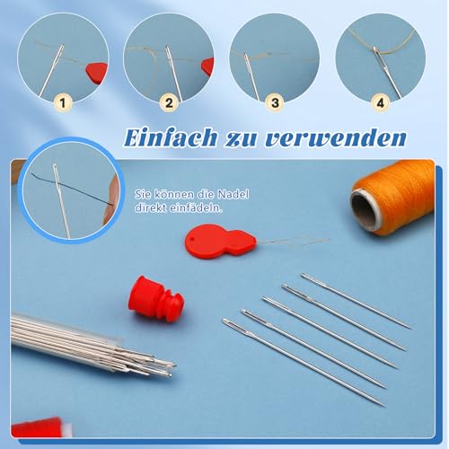 Reovin 30er Set Edelstahl Nähnadeln 5 Größen mit Einfädler – Bild 5