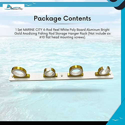 Marine City Aluminum White Powder Coating Fishing Rod Storage Hanger Rack 4-Rod Reel White Poly Board For Boats – Vans – Cars – Marines (Pack Of 1) #TOP5