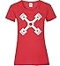 Krzyż z kolby motorowej kobiety Lady-Fit T-Shirt, czerwony, S