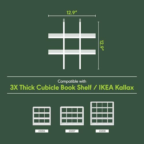 Image of Furinno Cubicle 9-Compartment Cube Insert, Cube Organizer, Plain White | 12.9W x 12.9H, Tool-Free Assembly, Shelf Accessory, Fits into Furinno Triple Thick Cubes, Ikea Kallax, for Organization