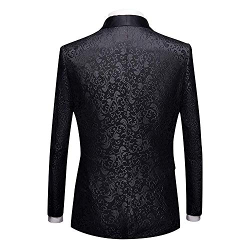 Cloudstyle Mens 2 Piece Floral Jacquard Dress Suit Set 1 Button Print Dinner Jacket Pants3