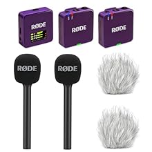 Digital 2-channel wireless microphone system: two transmission modules - one reception module Ideal for videographers / interviews / podcasts / presentations / streaming Range up to 260 m / fee and registration-free 2.4 GHz band Connection option for...